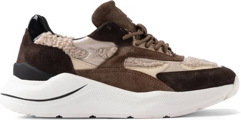 D.a.t.e. Bruine Suède Sneakers met Lakleer - Foto 2