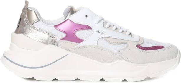D.a.t.e. Dames technische sneakers met leren details Wit Dames
