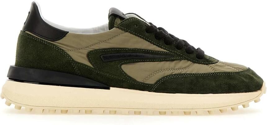 D.a.t.e. Groene Nylon en Suède Hardloopsneakers