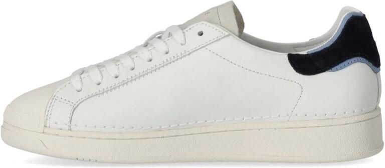 D.a.t.e. Witte Sneakers met Crèmewitte Rubberen Neus en Suède Tong White Heren - Foto 3