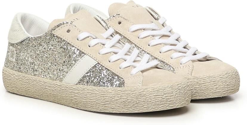 D.a.t.e. Lage Glitter Platinum Sneakers