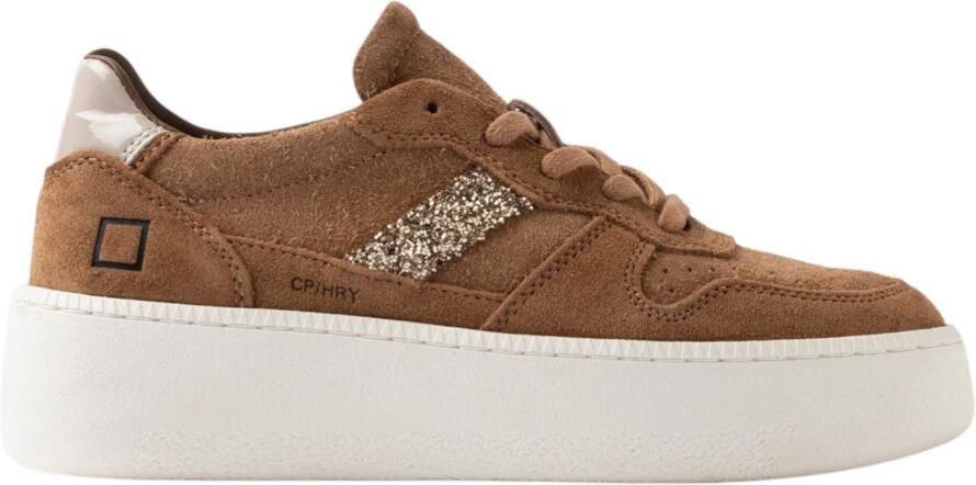 D.a.t.e. Bruine Leren Sneakers Court Platform - Foto 3