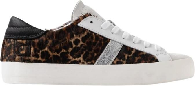Date Lage Sneakers W431-HL-LP-WH HILL LOW LEOPARD-LEOPARD BROWN