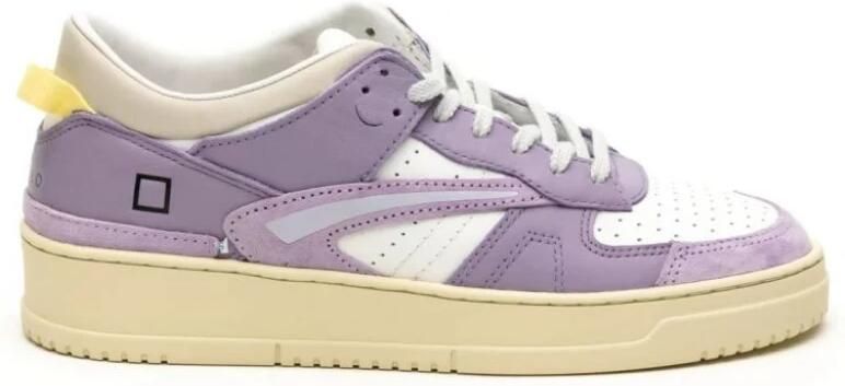 D.a.t.e. Witte vetersneakers met leren details - Foto 2