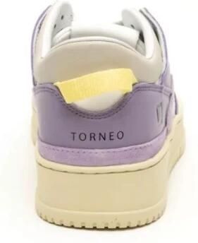 D.a.t.e. Witte vetersneakers met leren details - Foto 3