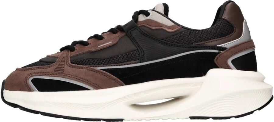 D.a.t.e. Bruine Sneakers met Suède en Leer Brown Heren