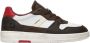 D.a.t.e. Elegante witte leren sneakers met bruin suède en rode leren details White Heren - Thumbnail 2