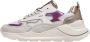 D.a.t.e. Witte Sneakers met Glanzend Fuchsia en Ivoor Leren Details White Dames - Thumbnail 11