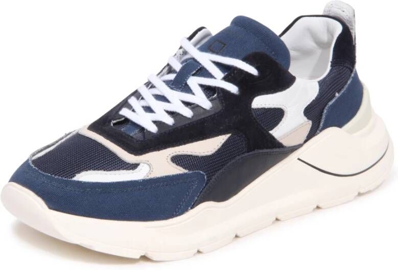 D.a.t.e. Blauwe Canvas Sneakers Multicolor Heren