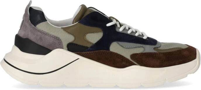 D.a.t.e. Fuga Dragon Army Sneaker in Groen Grijs Bruin Blauw Groen Heren