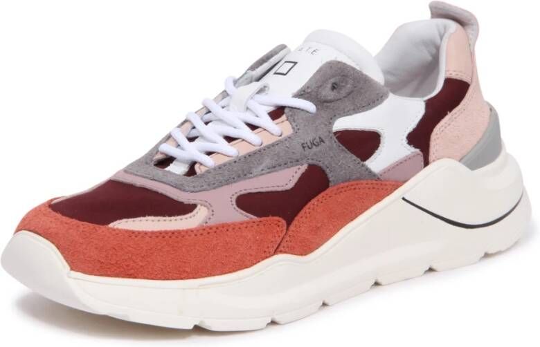 D.a.t.e. Multikleur Sneakers met Roze Grijs en Zalm Details Meerkleurig Dames
