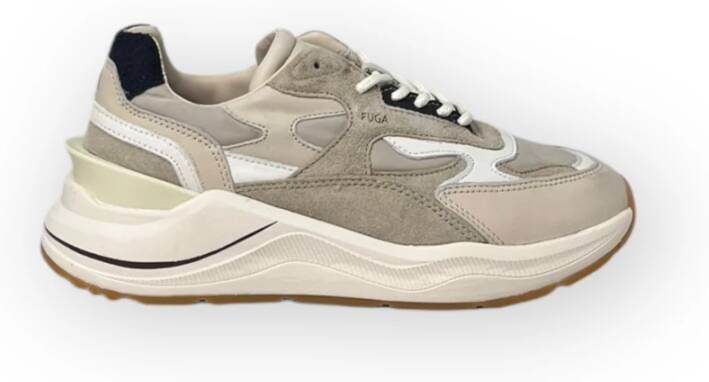 D.a.t.e. Gewaxte Sneakers voor Stijlvol Schoeisel Beige Heren