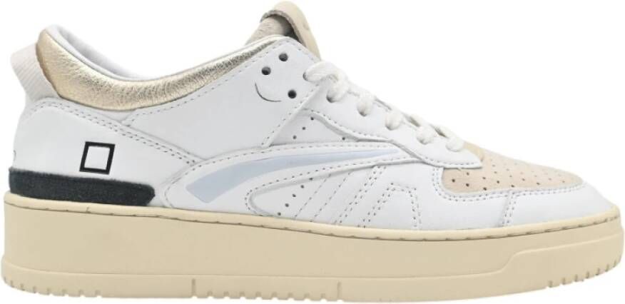 D.a.t.e. Glanzend Wit Beige Sneakers