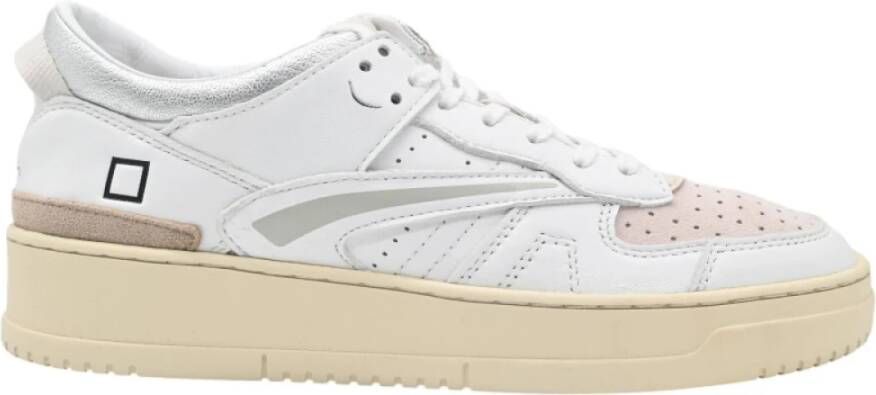 D.a.t.e. Glanzend wit roze sneakers White Dames