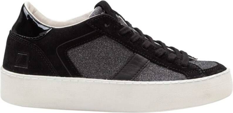 D.a.t.e. Glitter en Suède Lage Sneakers in Zwart
