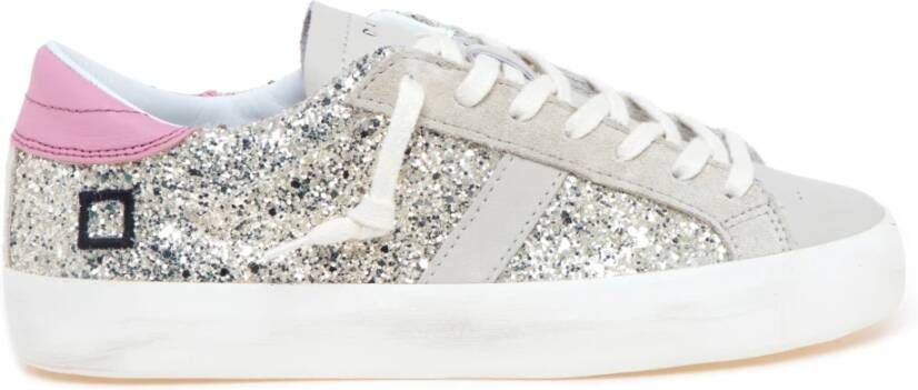 D.a.t.e. Grijze Glitter Lage Hak Sneakers