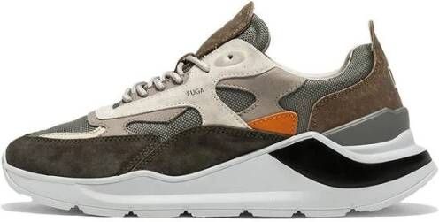 D.a.t.e. Grijze Leren Sneaker met Rubberen Zool
