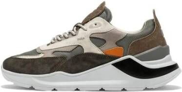 D.a.t.e. Grijze Leren Sneakers met Rubberen Zool