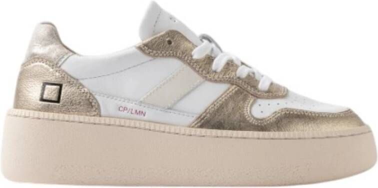 D.a.t.e. Grijze Sneakers met Leren Details