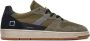 D.a.t.e. Groene Leren Sneakers met Grijze Suede Inzetstukken Green Heren - Thumbnail 1