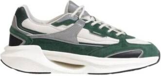 D.a.t.e. Groene Leren Lage Sneakers Green Heren