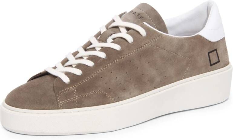 D.a.t.e. Groene Nubuck Sneakers met Wit Leren Inzetstuk Green Heren