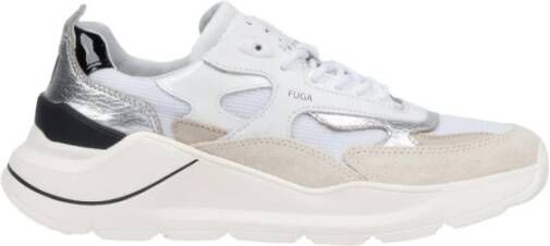 D.a.t.e. Stijlvolle Witte Luipaard Nylon Sneakers Multicolor Dames
