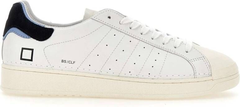 D.a.t.e. Witte Sneakers met Crèmewitte Rubberen Neus en Suède Tong White Heren