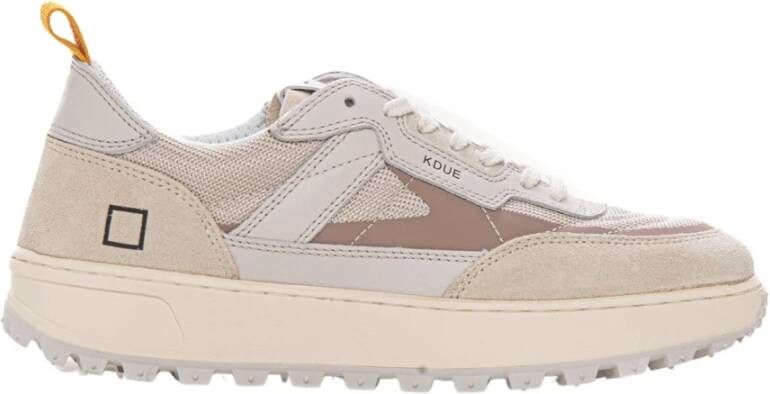 D.a.t.e. High-Top Sneaker met Leren Details Beige Dames