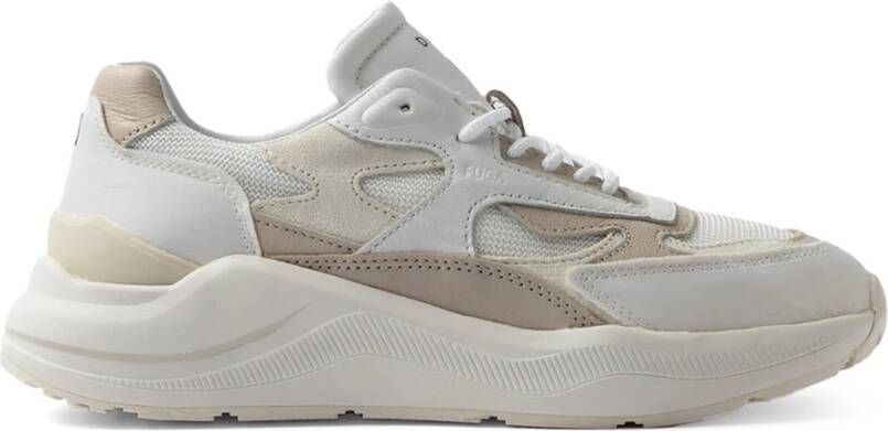 D.a.t.e. Ivoor hardloopschoenen met beige leer