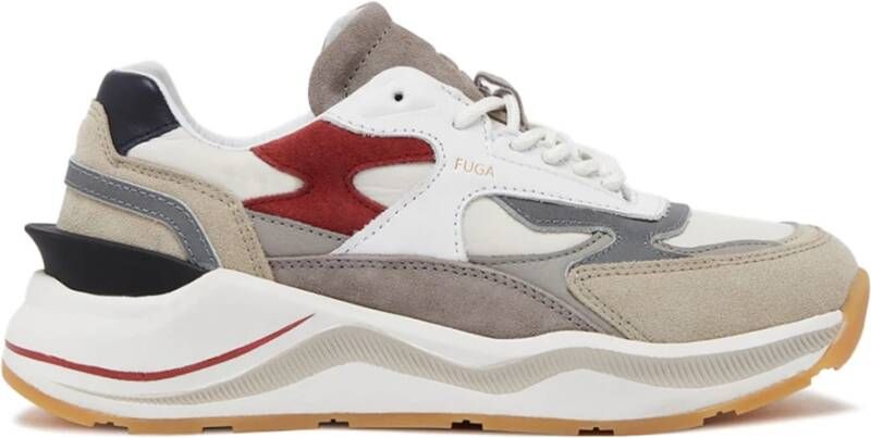 D.a.t.e. Ivoor Sneakers met Beige en Burgundy Details Multicolor Dames
