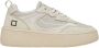 D.a.t.e. Ivory Leren Sneakers met Zilveren Details Beige Dames - Thumbnail 1