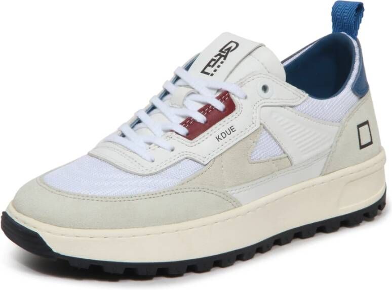 D.a.t.e. Suède sneaker met witte details White Heren