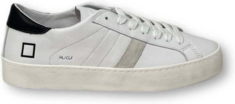 D.a.t.e. Witte leren sneakers met suède inzetstukken White Heren