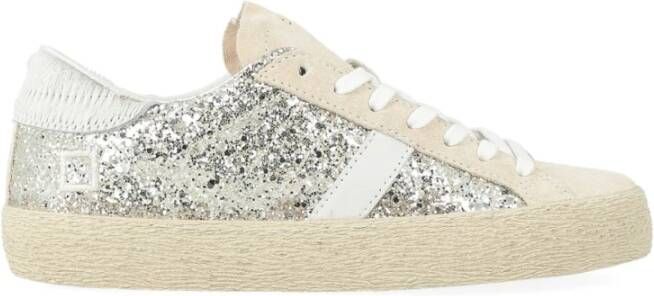 D.a.t.e. Lage Glitter Platinum Sneakers