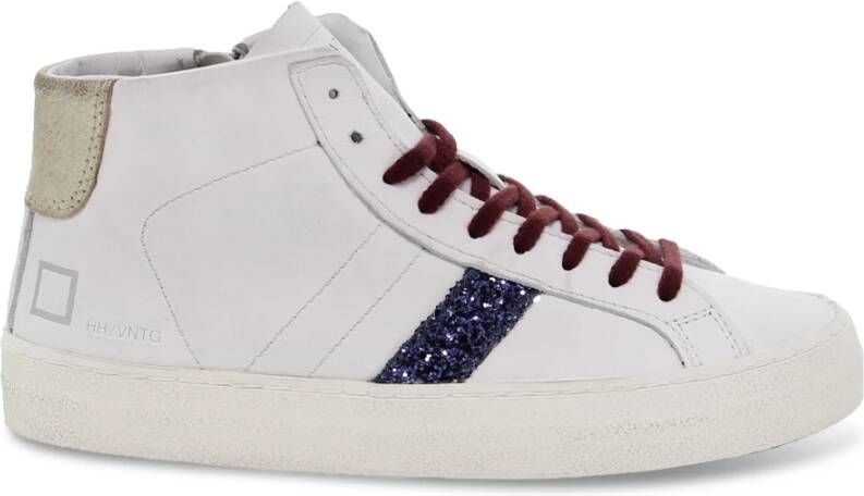 D.a.t.e. Leren Glitter Sneakers voor Dames White Dames