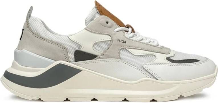 D.a.t.e. Leren Sneaker met Mesh Patroon