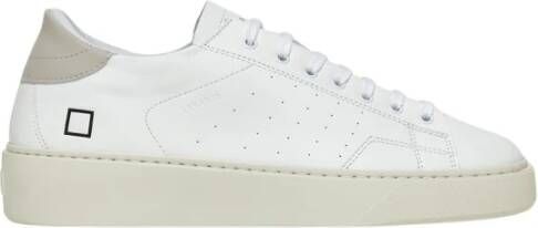 D.a.t.e. Wit-Grijs Kalfsleren Sneakers Multicolor Heren