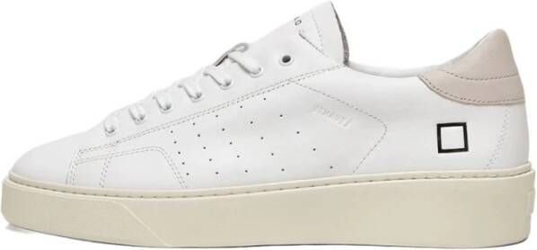 D.a.t.e. Witte Lage Sneakers van Leer met Geëmbosseerde Details White Heren