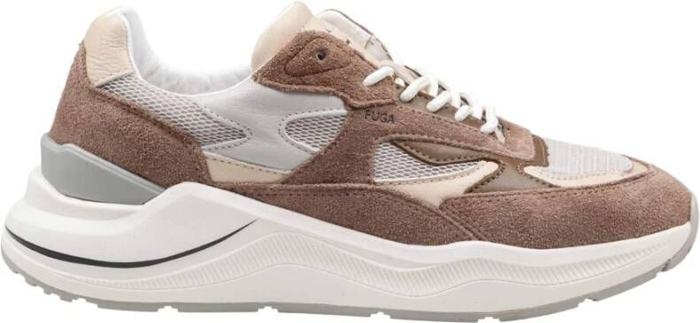 D.a.t.e. Mesh en Suède Hardloopsneakers Zand