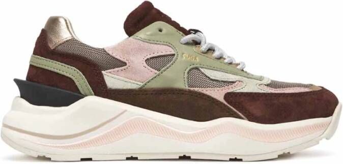 D.a.t.e. Metallic Platinum and Mint Sneakers Multicolor Dames