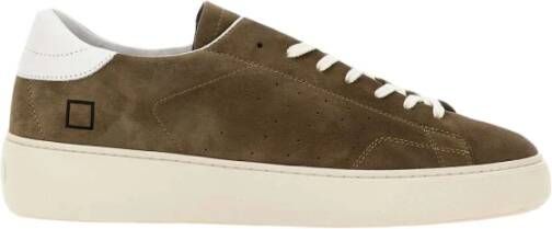 D.a.t.e. Groene Nubuck Sneakers met Wit Leren Inzetstuk Green Heren