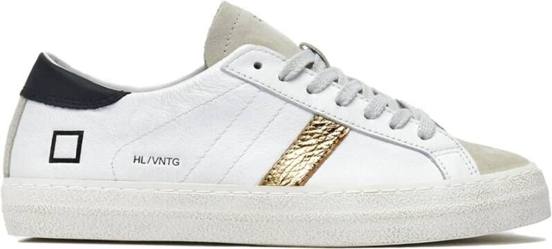 D.a.t.e. Grijze Suède Sneaker met Platinakleurige Gelamineerde Zijkant White Dames