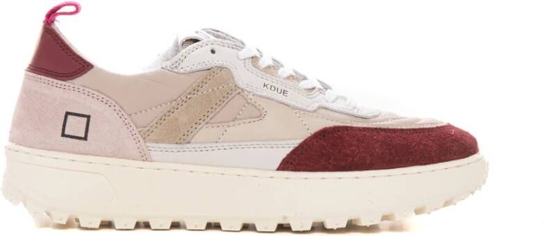 D.a.t.e. Nylon High-Top Sneaker met Leren en Suède Details Brown Dames