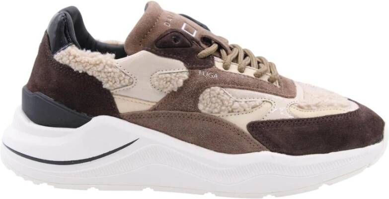 D.A.T.E Lage Sneakers Dames Fuga Dames Maat: 39 Materiaal: Suède Kleur: Bruin