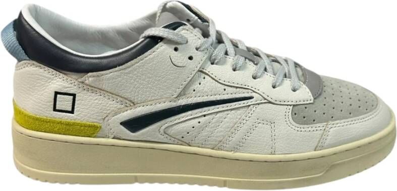 D.a.t.e. Rode leren sneaker met geperforeerde neus White Heren