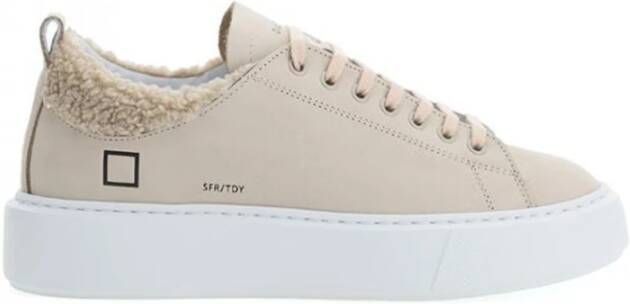 D.a.t.e. Sfera Teddy Beige Leren Sneaker