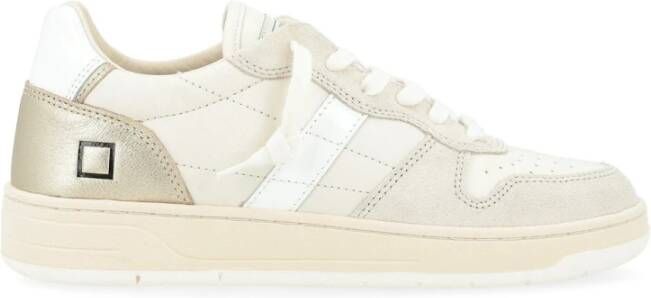 D.a.t.e. Shiny White Platinum Court Sneakers