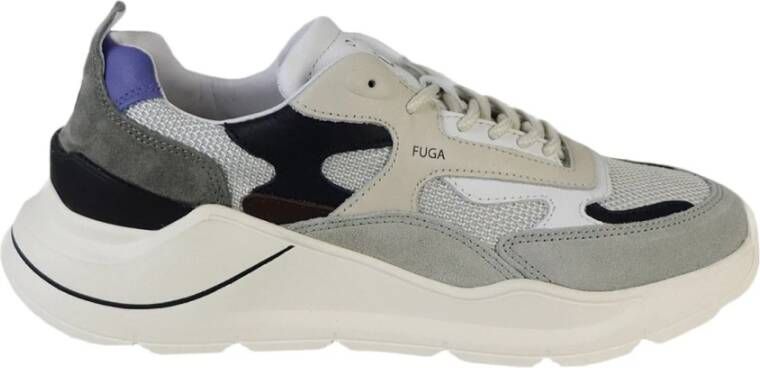 D.a.t.e. Grijze Sneakers met Details van Ivoor en Zwart Leer Gray Heren - Foto 3