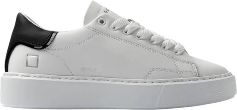D.a.t.e. Witte Calf Sneaker met Zilveren Details